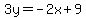3y+=+-2x%2B9