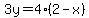 3y+=+4%282-x%29