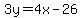 3y+=+4x-26