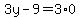 3y+-+9+=+3%2A0