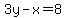 3y+-+x+=+8