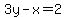 3y+-x+=+2