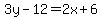 3y-12=2x%2B6