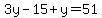 3y-15%2By=51
