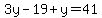 3y-19%2By=41