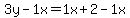 3y-1x+=+1x%2B2-1x