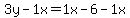 3y-1x+=+1x-6-1x