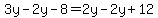 3y-2y-8=2y-2y%2B12