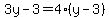 3y-3=4%28y-3%29