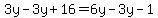3y-3y%2B16=6y-3y-1