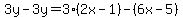3y-3y=3%282x-1%29-%286x-5%29