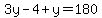 3y-4%2By+=+180