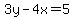 3y-4x=5