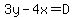 3y-4x=D