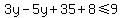 3y-5y%2B35%2B+8%3C=+9