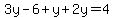 3y-6%2By%2B2y+=+4