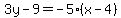 3y-9=-5%28x-4%29
