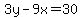 3y-9x=30