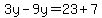 3y-9y=23%2B7
