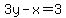 3y-x=3