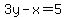 3y-x=5