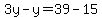 3y-y=39-15