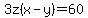 3z%28x-y%29=60