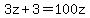 3z%2B3=100z