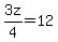 3z%2F4+=+12