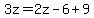 3z=2z-6%2B9