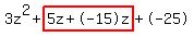 3z%5E2%2Bhighlight%285z%2B-15z%29%2B-25