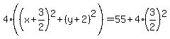 4%28%28x%2B3%2F2%29%5E2%2B%28y%2B2%29%5E2%29=55%2B4%283%2F2%29%5E2