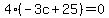 4%28-3c+%2B+25%29+=+0