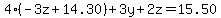 4%28-3z%2B14.30%29%2B3y%2B2z+=+15.50