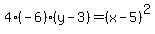 4%28-6%29%28y-3%29=%28x-5%29%5E2