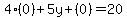 4%280%29%2B5y%2B%280%29=20