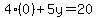 4%280%29%2B5y=20