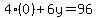 4%280%29%2B6y=96