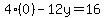 4%280%29-12y=16