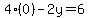 4%280%29-2y=6