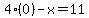 4%280%29-x=11