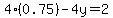 4%280.75%29-4y=2