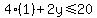 4%281%29%2B2y%3C=20