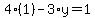 4%281%29-3%2Ay=1