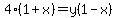 4%281%2Bx%29=+y%281-x%29