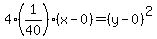 4%281%2F40%29%28x-0%29=%28y-0%29%5E2