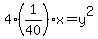 4%281%2F40%29x=y%5E2