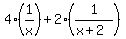 4%281%2Fx%29%2B2%281%2F%28x%2B2%29%29