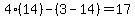4%2814%29-%283-14%29=17