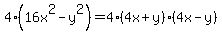4%2816x%5E2-y%5E2%29=4%284x%2By%29%284x-y%29